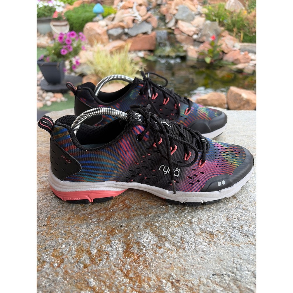 Ryka Vivid RZX Womens Training Shoes Black Multi Color Mesh Sneakers 9.5M